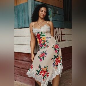 NWT Size XLP -Anthropologie Sleeveless V-Neck Lace Slip Midi Dress (NWT US$ 178)